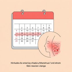 Illustration Linking Menstrual Cycle Timing to Potential Cyclical Acne Breakouts