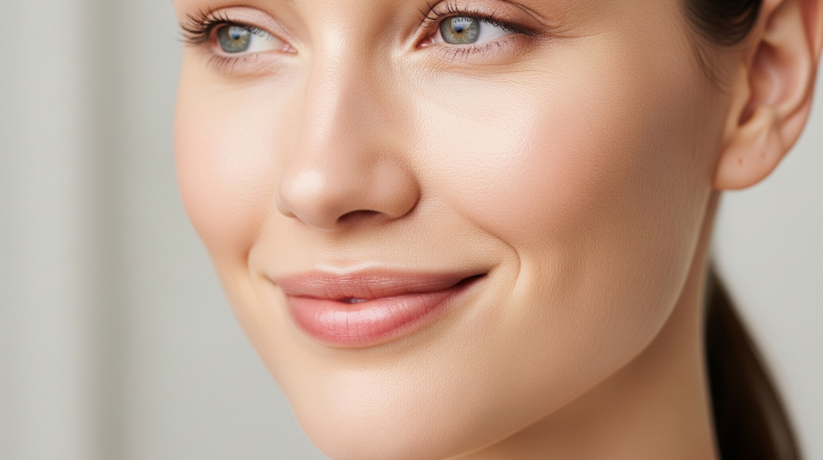 Person with Healthy, Hydrated Skin, Illustrating the Benefits of Proper Hydration