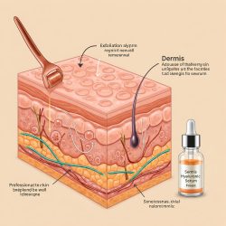 Conceptual Illustration of Skin Resurfacing via Chemical Peel Treatment