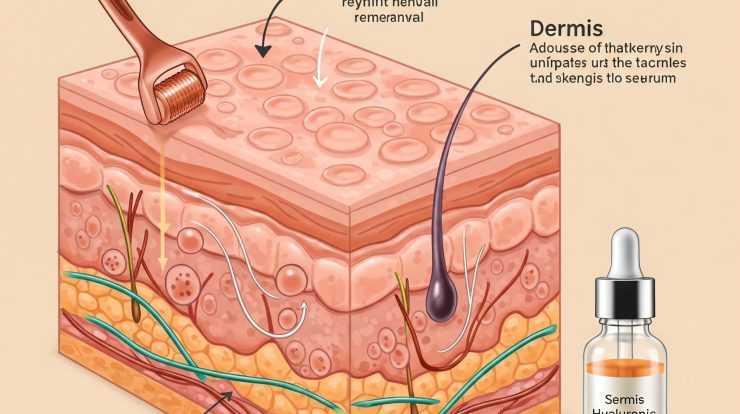 Conceptual Illustration of Skin Resurfacing via Chemical Peel Treatment