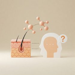 Conceptual Illustration Linking Hormonal Fluctuations to Potential Skin and Acne Issues