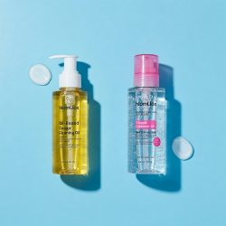 Oil-Based Cleanser and Water-Based Cleanser Bottles for Double Cleansing Routine